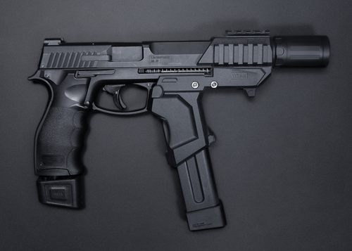 PC02 Tactical Conversion Kit A – Black (Engraved Edition) for UMAREX HDP50